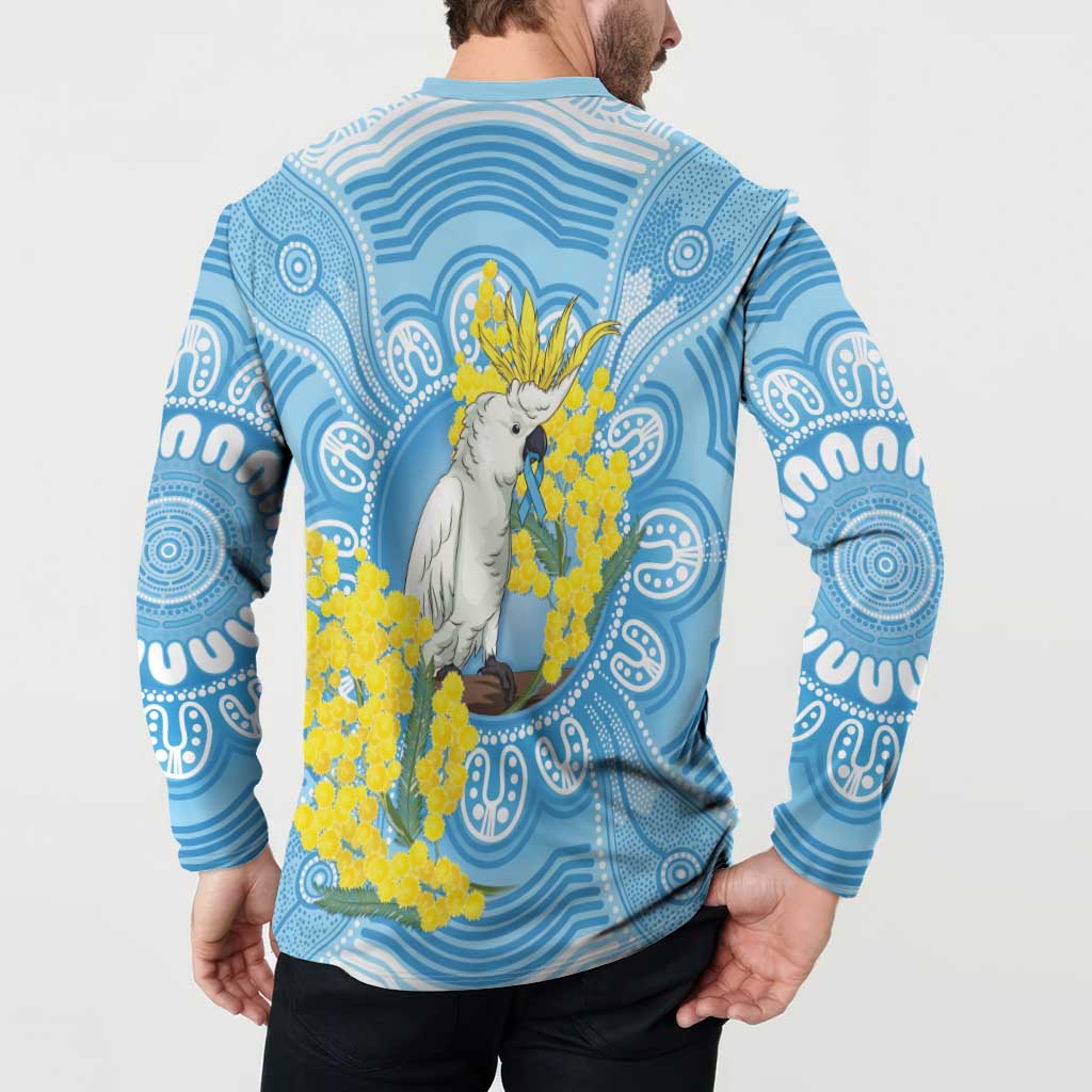 World Diabetes Day Australia Button Sweatshirt Yellow-crested Cockatoo Golden Wattle Aboriginal - Aussie Hoodie