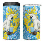 World Diabetes Day Australia 4 in 1 Can Cooler Tumbler Yellow-crested Cockatoo Golden Wattle Aboriginal - Aussie Hoodie
