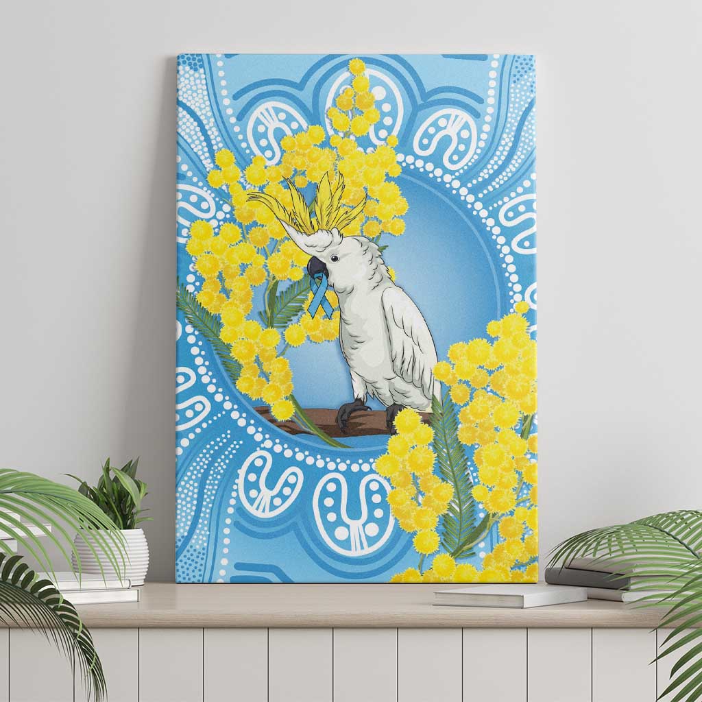 World Diabetes Day Australia Canvas Wall Art Yellow-crested Cockatoo Golden Wattle Aboriginal - Aussie Hoodie