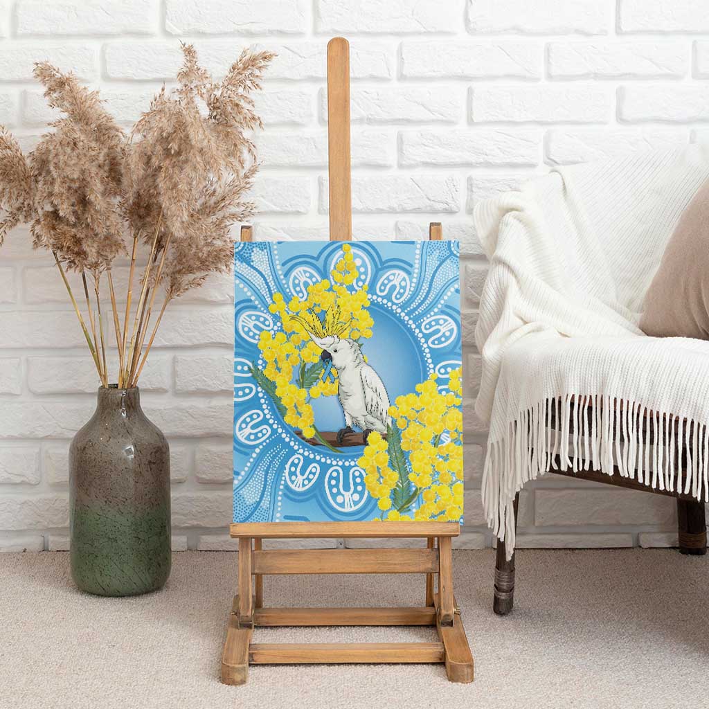 World Diabetes Day Australia Canvas Wall Art Yellow-crested Cockatoo Golden Wattle Aboriginal - Aussie Hoodie