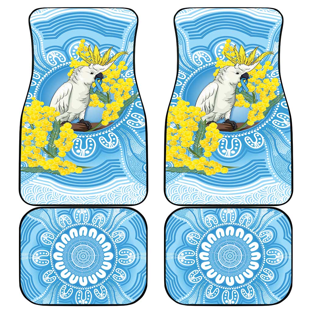 World Diabetes Day Australia Car Mats Yellow-crested Cockatoo Golden Wattle Aboriginal - Aussie Hoodie