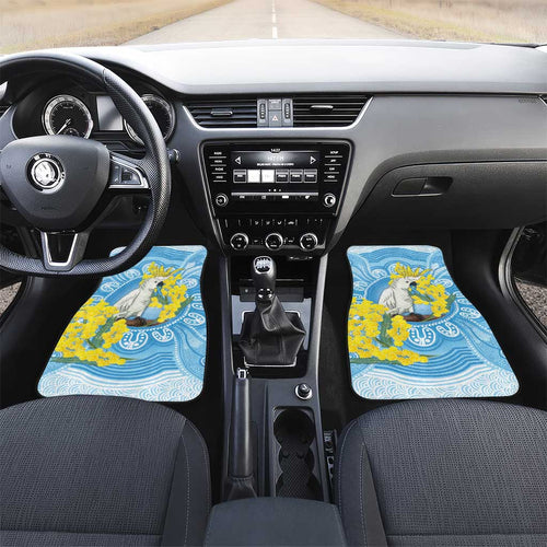 World Diabetes Day Australia Car Mats Yellow-crested Cockatoo Golden Wattle Aboriginal - Aussie Hoodie