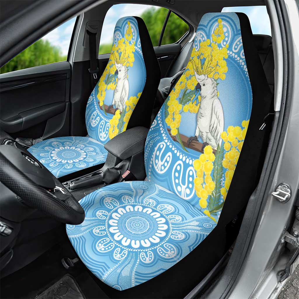 World Diabetes Day Australia Car Seat Cover Yellow-crested Cockatoo Golden Wattle Aboriginal - Aussie Hoodie