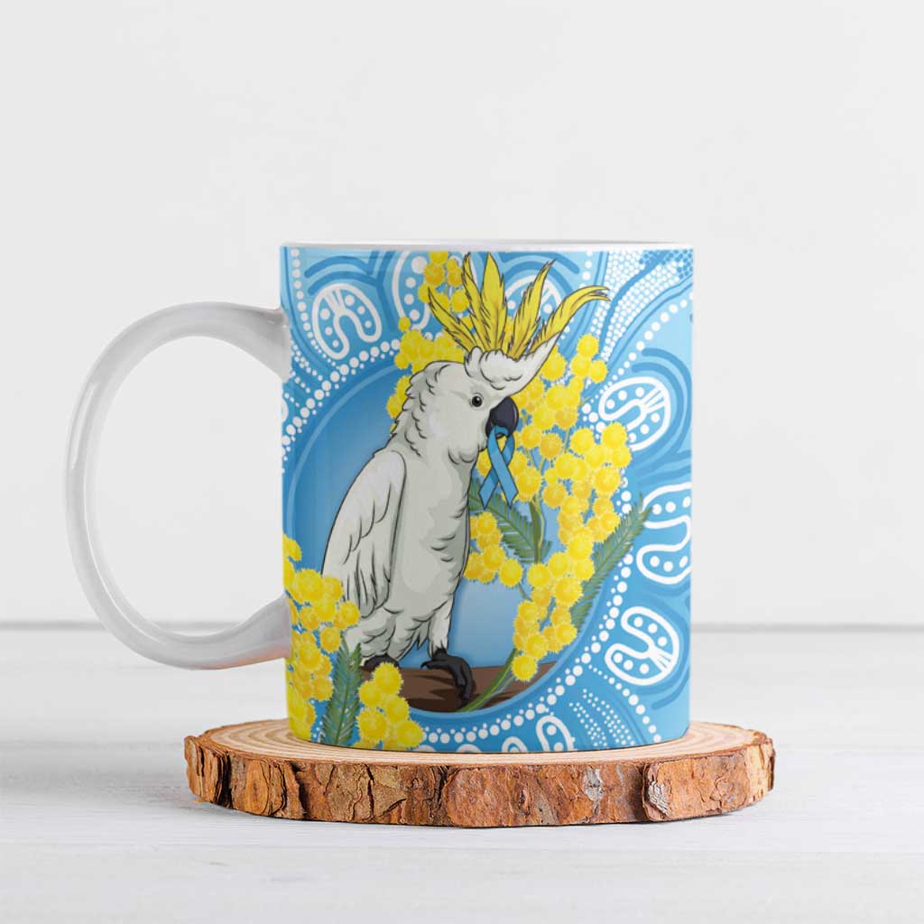 World Diabetes Day Australia Ceramic Mug Yellow-crested Cockatoo Golden Wattle Aboriginal - Aussie Hoodie