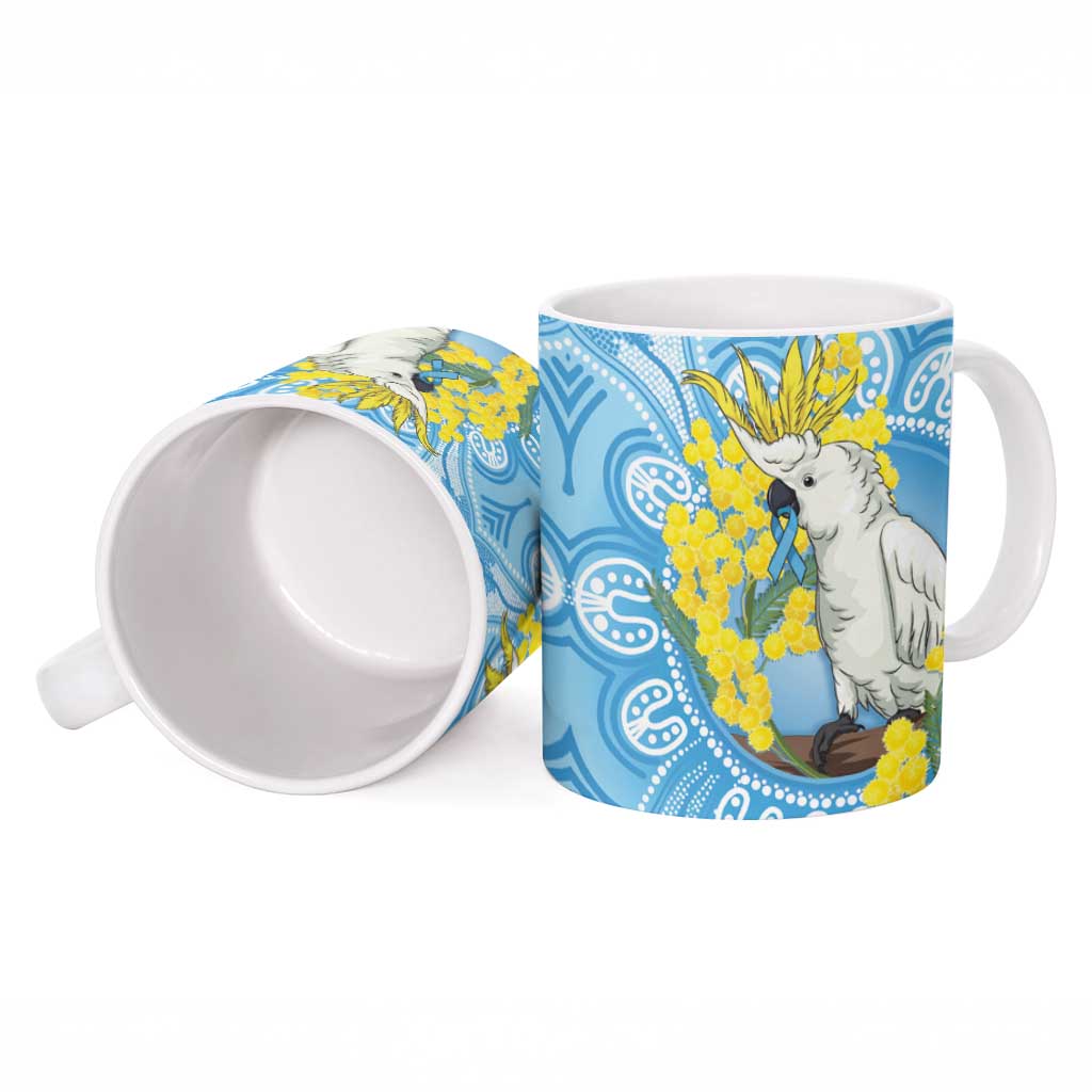 World Diabetes Day Australia Ceramic Mug Yellow-crested Cockatoo Golden Wattle Aboriginal - Aussie Hoodie