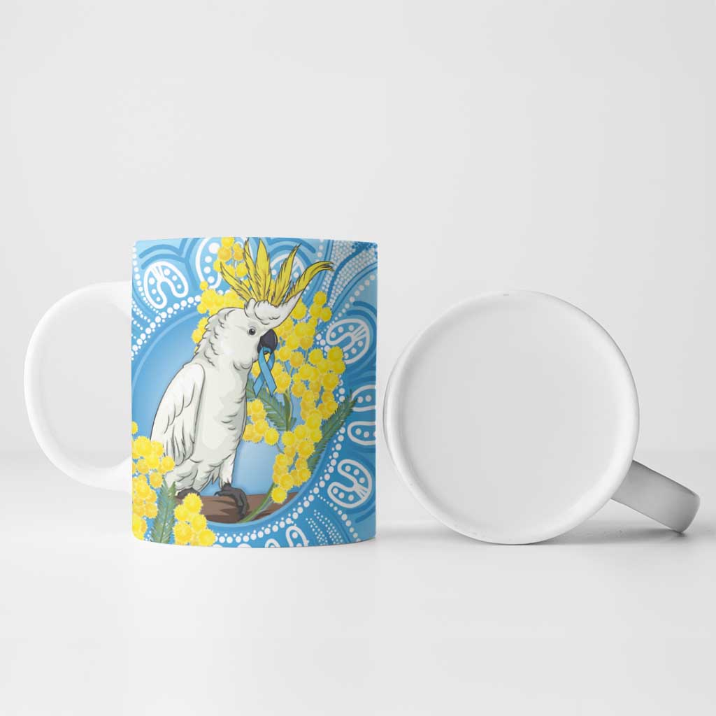 World Diabetes Day Australia Ceramic Mug Yellow-crested Cockatoo Golden Wattle Aboriginal - Aussie Hoodie