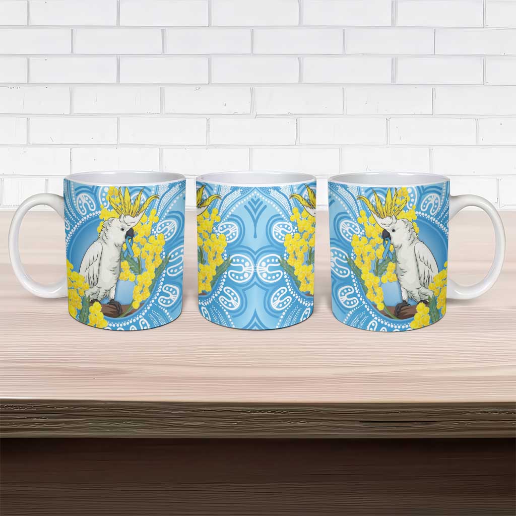 World Diabetes Day Australia Ceramic Mug Yellow-crested Cockatoo Golden Wattle Aboriginal - Aussie Hoodie