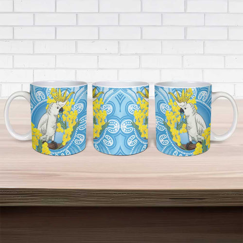 World Diabetes Day Australia Ceramic Mug Yellow-crested Cockatoo Golden Wattle Aboriginal - Aussie Hoodie
