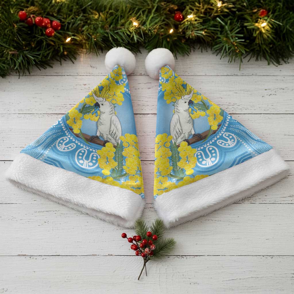 World Diabetes Day Australia Christmas Santa Hat Yellow-crested Cockatoo Golden Wattle Aboriginal - Aussie Hoodie