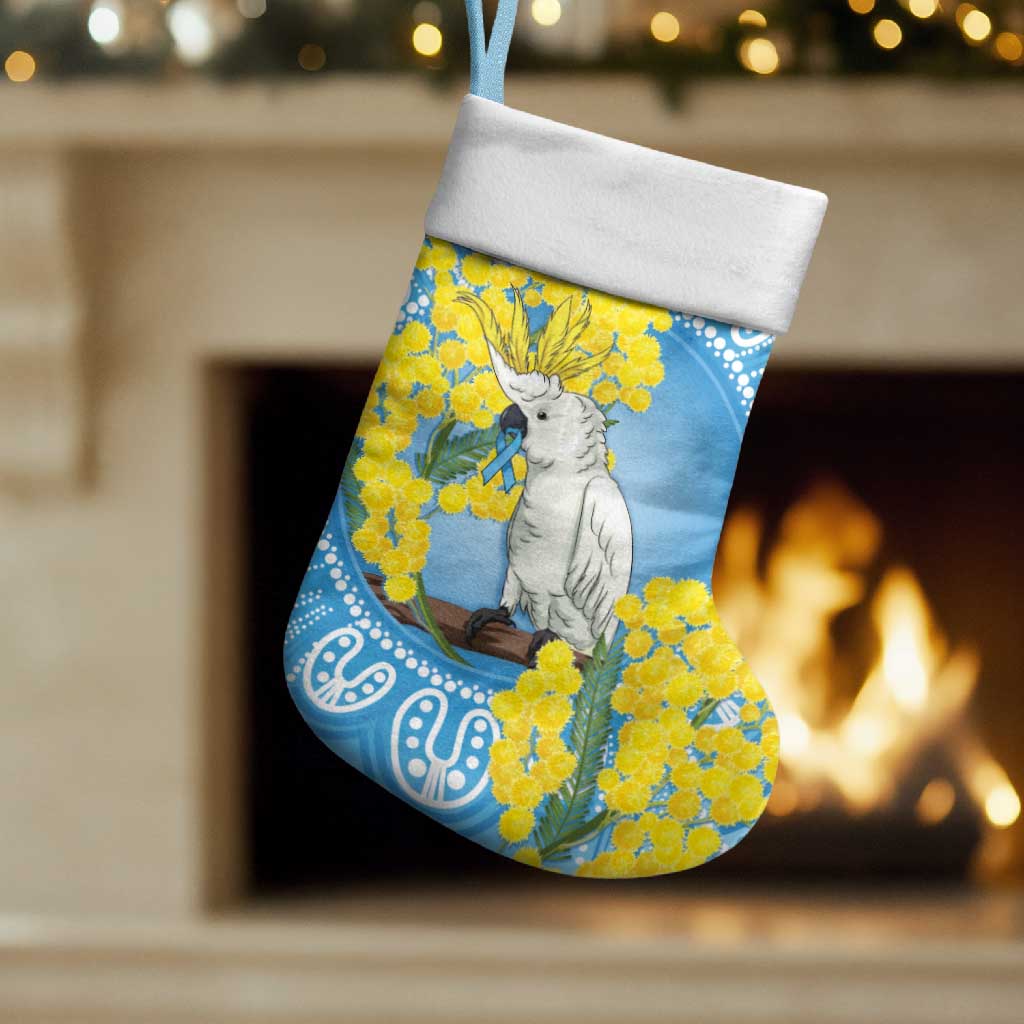 World Diabetes Day Australia Christmas Stocking Yellow-crested Cockatoo Golden Wattle Aboriginal - Aussie Hoodie