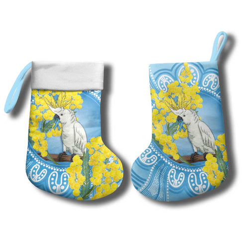 World Diabetes Day Australia Christmas Stocking Yellow-crested Cockatoo Golden Wattle Aboriginal - Aussie Hoodie