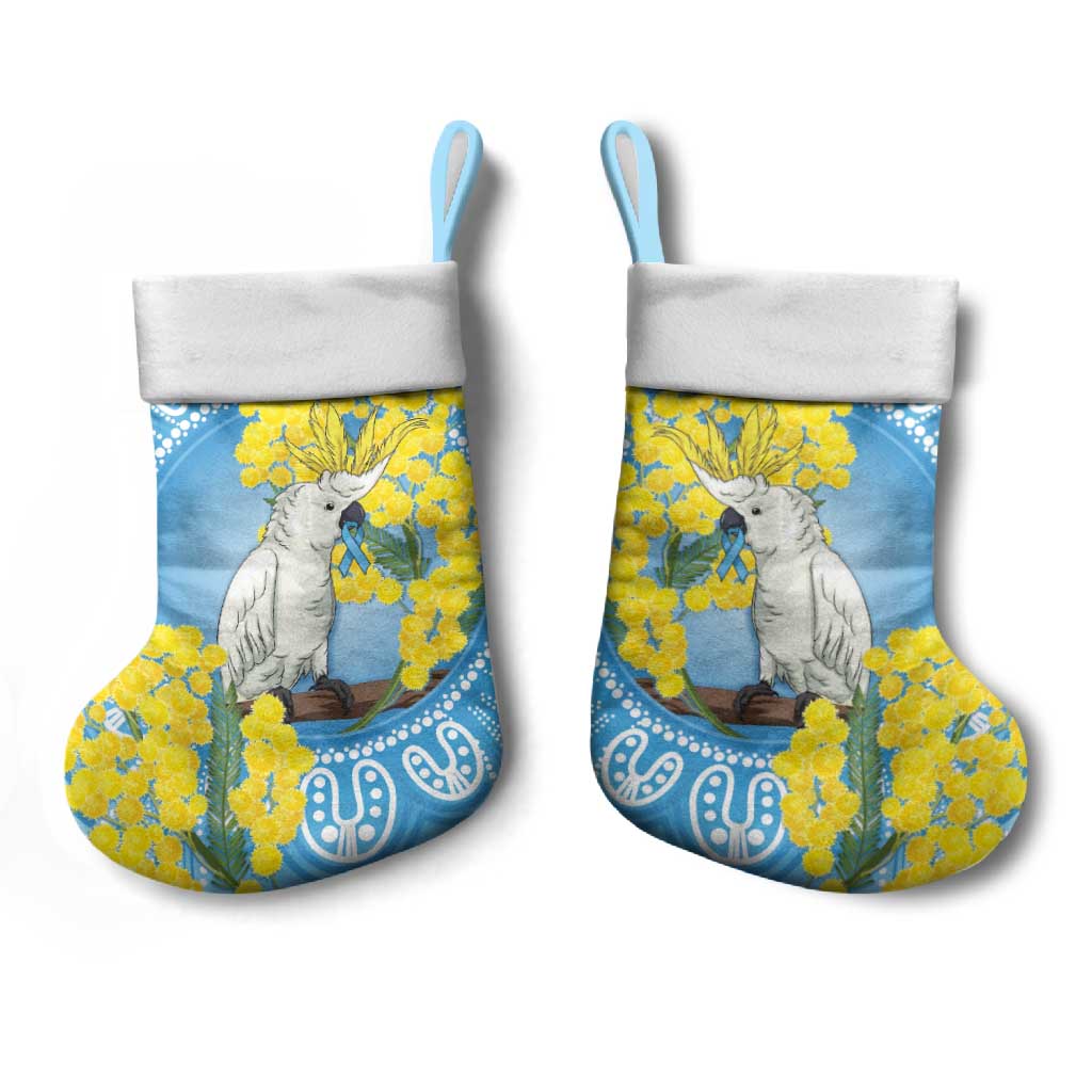 World Diabetes Day Australia Christmas Stocking Yellow-crested Cockatoo Golden Wattle Aboriginal - Aussie Hoodie