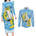 World Diabetes Day Australia Couples Matching Long Sleeve Bodycon Dress and Long Sleeve Button Shirt Yellow-crested Cockatoo Golden Wattle Aboriginal - Aussie Hoodie