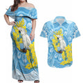 World Diabetes Day Australia Couples Matching Off Shoulder Maxi Dress and Hawaiian Shirt Yellow-crested Cockatoo Golden Wattle Aboriginal - Aussie Hoodie