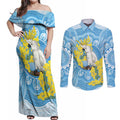 World Diabetes Day Australia Couples Matching Off Shoulder Maxi Dress and Long Sleeve Button Shirt Yellow-crested Cockatoo Golden Wattle Aboriginal - Aussie Hoodie
