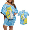 World Diabetes Day Australia Couples Matching Off Shoulder Short Dress and Hawaiian Shirt Yellow-crested Cockatoo Golden Wattle Aboriginal - Aussie Hoodie