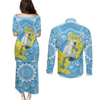 World Diabetes Day Australia Couples Matching Puletasi and Long Sleeve Button Shirt Yellow-crested Cockatoo Golden Wattle Aboriginal - Aussie Hoodie