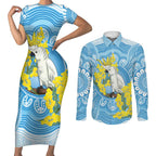 World Diabetes Day Australia Couples Matching Short Sleeve Bodycon Dress and Long Sleeve Button Shirt Yellow-crested Cockatoo Golden Wattle Aboriginal - Aussie Hoodie