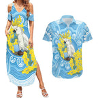 World Diabetes Day Australia Couples Matching Summer Maxi Dress and Hawaiian Shirt Yellow-crested Cockatoo Golden Wattle Aboriginal - Aussie Hoodie