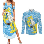 World Diabetes Day Australia Couples Matching Summer Maxi Dress and Long Sleeve Button Shirt Yellow-crested Cockatoo Golden Wattle Aboriginal - Aussie Hoodie