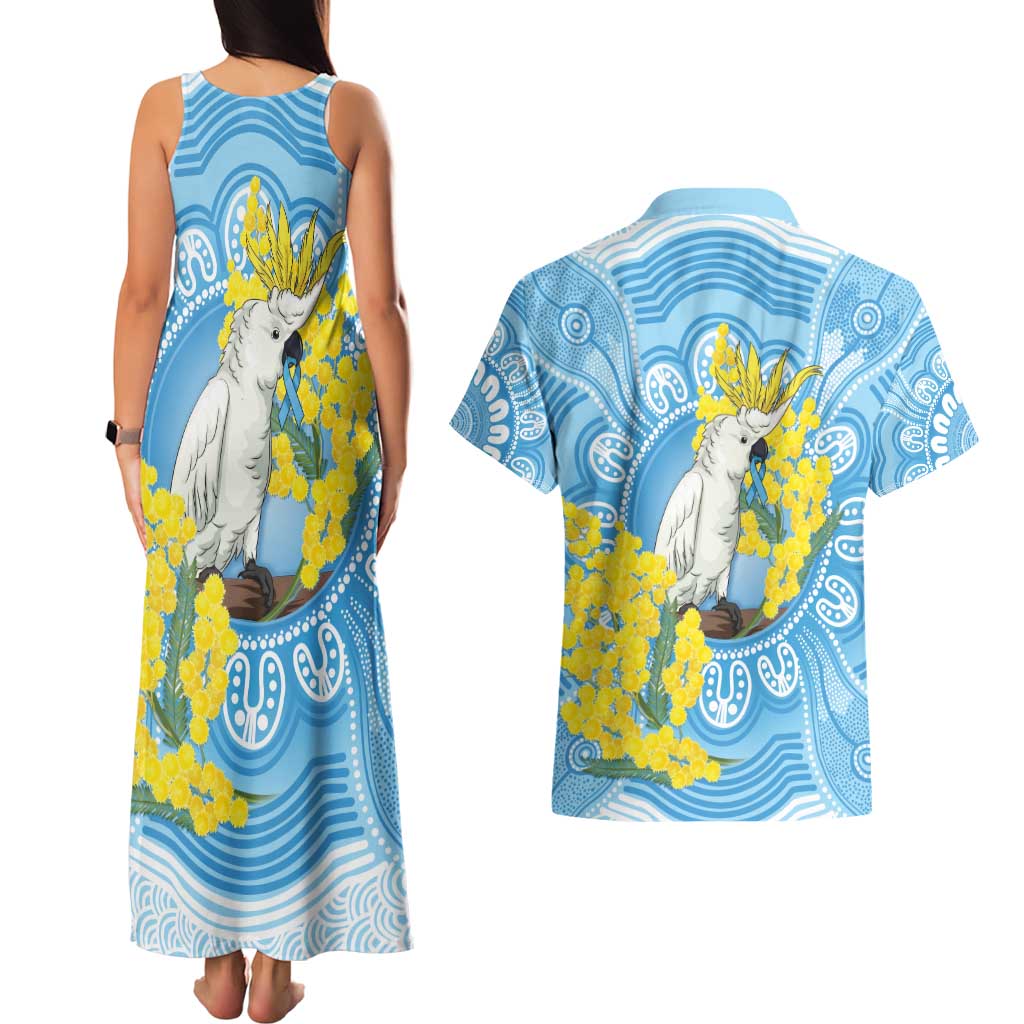 World Diabetes Day Australia Couples Matching Tank Maxi Dress and Hawaiian Shirt Yellow-crested Cockatoo Golden Wattle Aboriginal - Aussie Hoodie