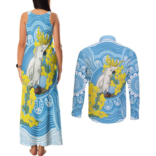 World Diabetes Day Australia Couples Matching Tank Maxi Dress and Long Sleeve Button Shirt Yellow-crested Cockatoo Golden Wattle Aboriginal - Aussie Hoodie