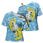 World Diabetes Day Australia Cross Shoulder Shirt Yellow-crested Cockatoo Golden Wattle Aboriginal - Aussie Hoodie