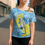 World Diabetes Day Australia Cross Shoulder Shirt Yellow-crested Cockatoo Golden Wattle Aboriginal - Aussie Hoodie