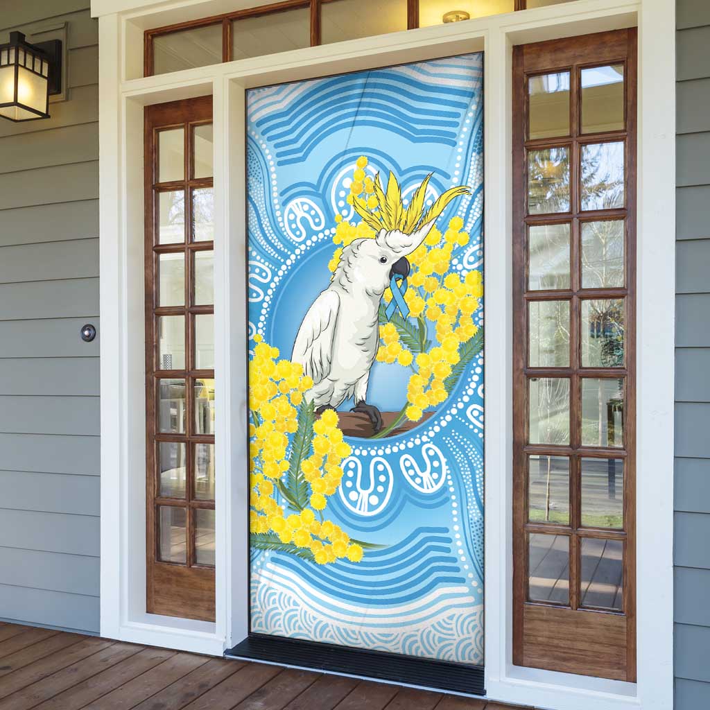 World Diabetes Day Australia Door Cover Yellow-crested Cockatoo Golden Wattle Aboriginal - Aussie Hoodie