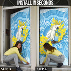 World Diabetes Day Australia Door Cover Yellow-crested Cockatoo Golden Wattle Aboriginal - Aussie Hoodie