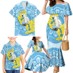 World Diabetes Day Australia Family Matching Mermaid Dress and Hawaiian Shirt Yellow-crested Cockatoo Golden Wattle Aboriginal - Aussie Hoodie