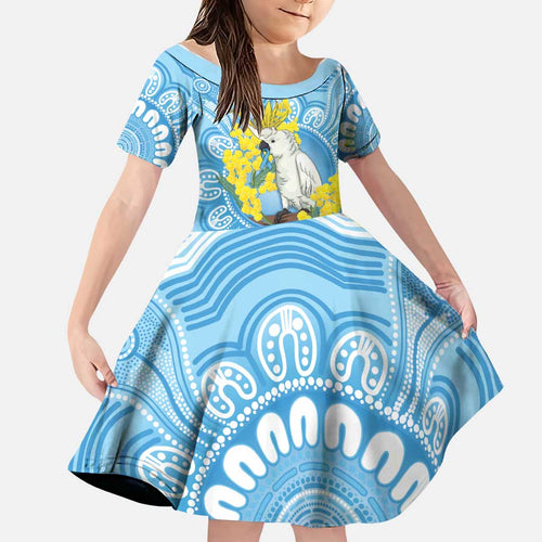 World Diabetes Day Australia Family Matching Mermaid Dress and Hawaiian Shirt Yellow-crested Cockatoo Golden Wattle Aboriginal - Aussie Hoodie