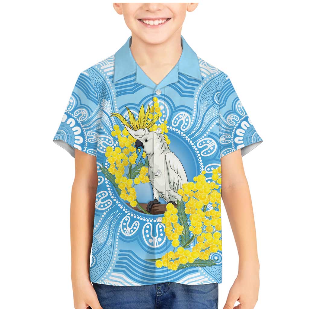World Diabetes Day Australia Family Matching Mermaid Dress and Hawaiian Shirt Yellow-crested Cockatoo Golden Wattle Aboriginal - Aussie Hoodie