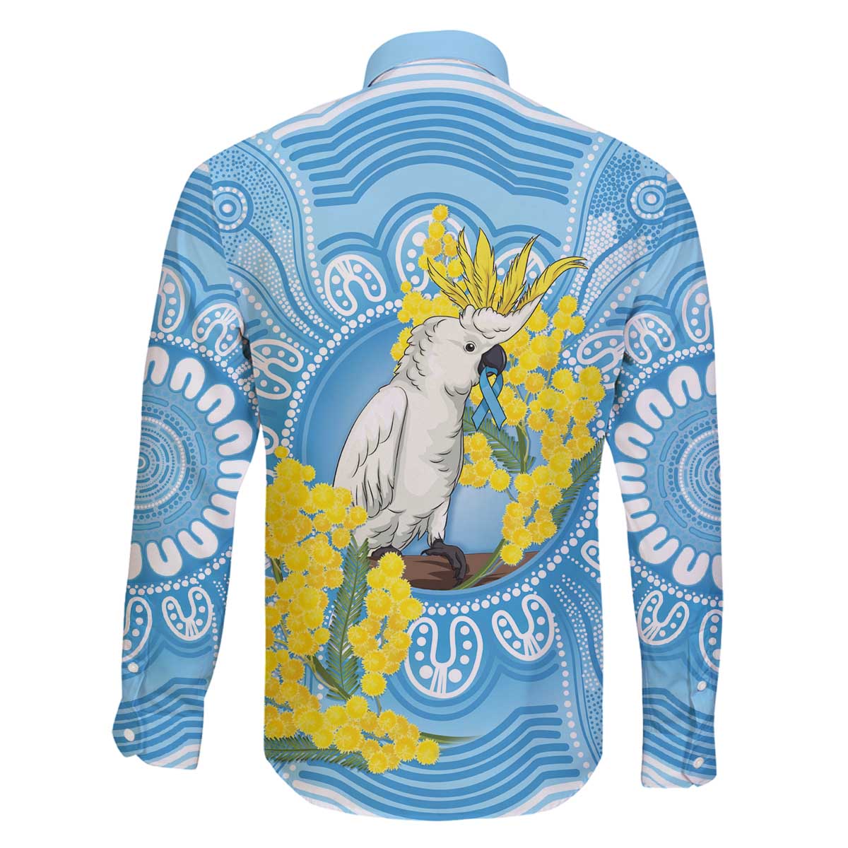 World Diabetes Day Australia Family Matching Off The Shoulder Long Sleeve Dress and Hawaiian Shirt Yellow-crested Cockatoo Golden Wattle Aboriginal - Aussie Hoodie
