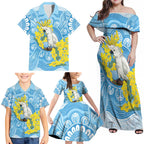 World Diabetes Day Australia Family Matching Off Shoulder Maxi Dress and Hawaiian Shirt Yellow-crested Cockatoo Golden Wattle Aboriginal - Aussie Hoodie