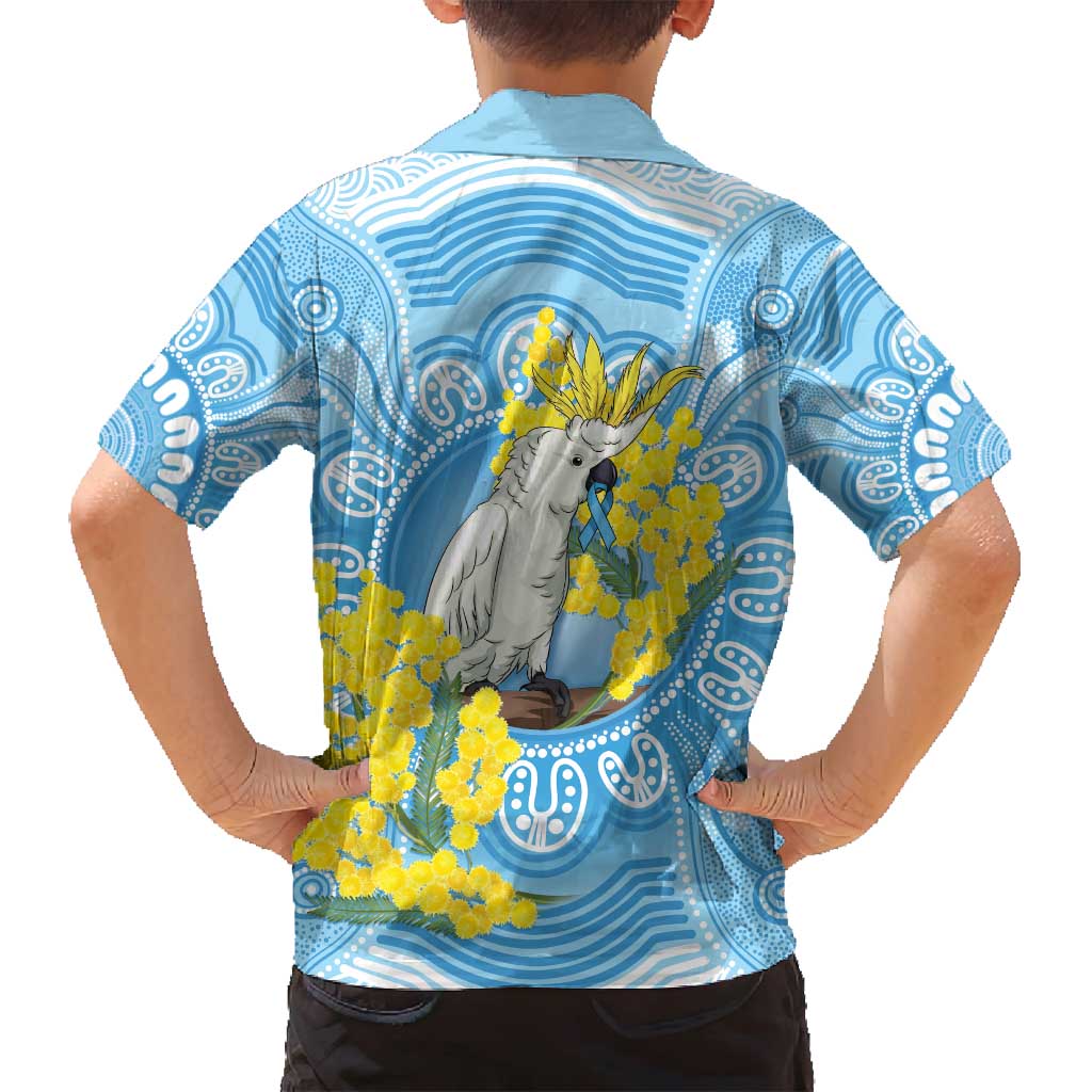 World Diabetes Day Australia Family Matching Off Shoulder Maxi Dress and Hawaiian Shirt Yellow-crested Cockatoo Golden Wattle Aboriginal - Aussie Hoodie