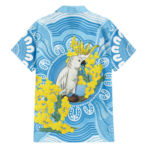 World Diabetes Day Australia Family Matching Off Shoulder Maxi Dress and Hawaiian Shirt Yellow-crested Cockatoo Golden Wattle Aboriginal - Aussie Hoodie