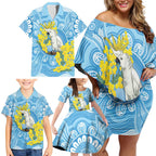 World Diabetes Day Australia Family Matching Off Shoulder Short Dress and Hawaiian Shirt Yellow-crested Cockatoo Golden Wattle Aboriginal - Aussie Hoodie