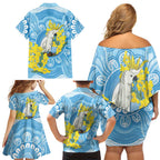 World Diabetes Day Australia Family Matching Off Shoulder Short Dress and Hawaiian Shirt Yellow-crested Cockatoo Golden Wattle Aboriginal - Aussie Hoodie