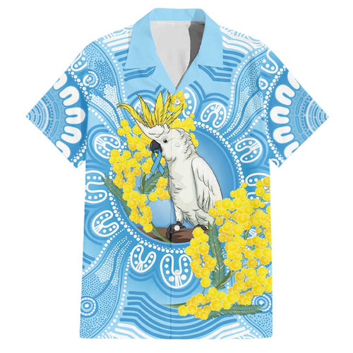 World Diabetes Day Australia Family Matching Off Shoulder Short Dress and Hawaiian Shirt Yellow-crested Cockatoo Golden Wattle Aboriginal - Aussie Hoodie