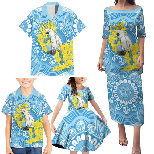 World Diabetes Day Australia Family Matching Puletasi and Hawaiian Shirt Yellow-crested Cockatoo Golden Wattle Aboriginal - Aussie Hoodie