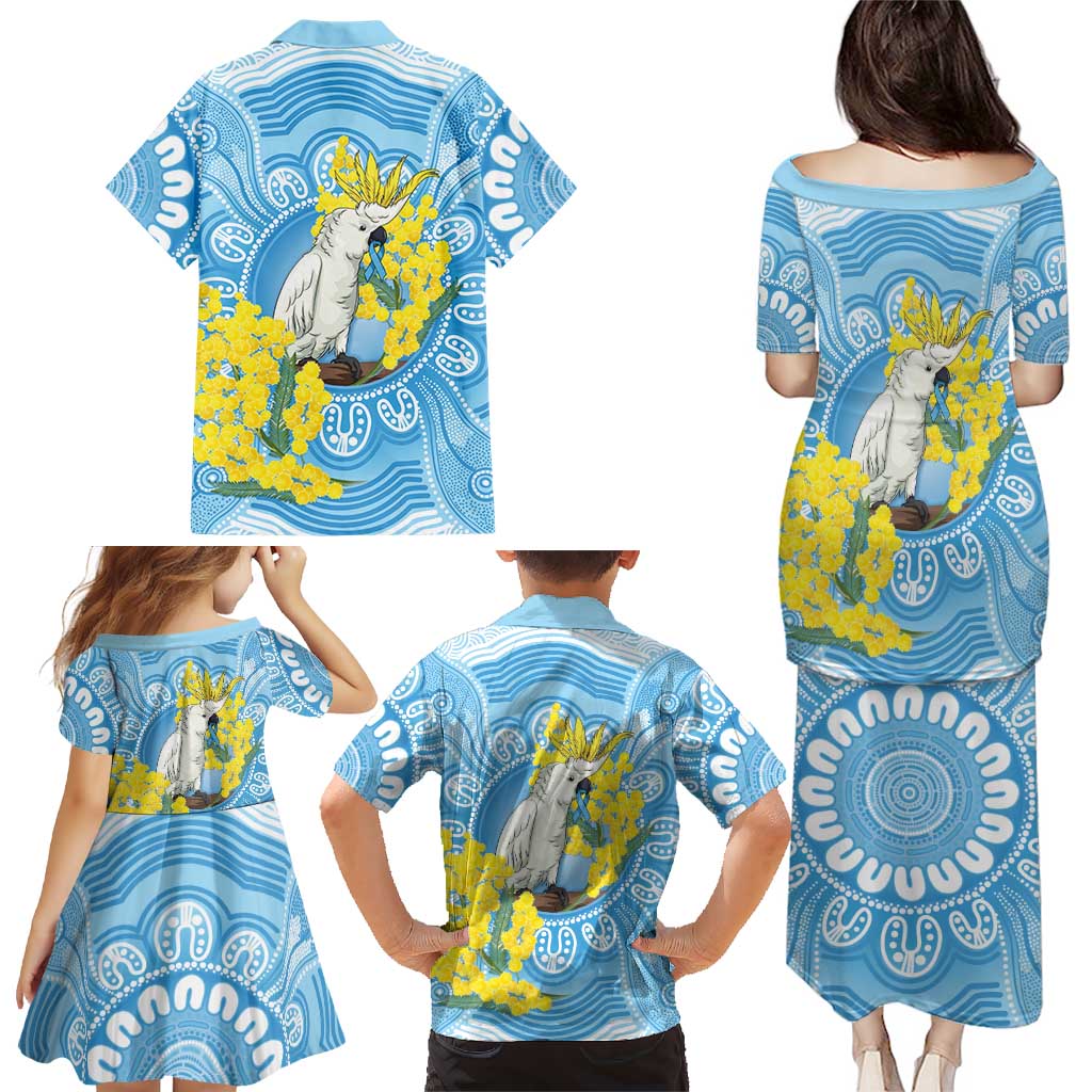 World Diabetes Day Australia Family Matching Puletasi and Hawaiian Shirt Yellow-crested Cockatoo Golden Wattle Aboriginal - Aussie Hoodie