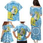 World Diabetes Day Australia Family Matching Puletasi and Hawaiian Shirt Yellow-crested Cockatoo Golden Wattle Aboriginal - Aussie Hoodie