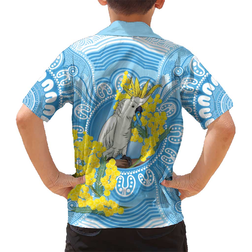 World Diabetes Day Australia Family Matching Summer Maxi Dress and Hawaiian Shirt Yellow-crested Cockatoo Golden Wattle Aboriginal - Aussie Hoodie