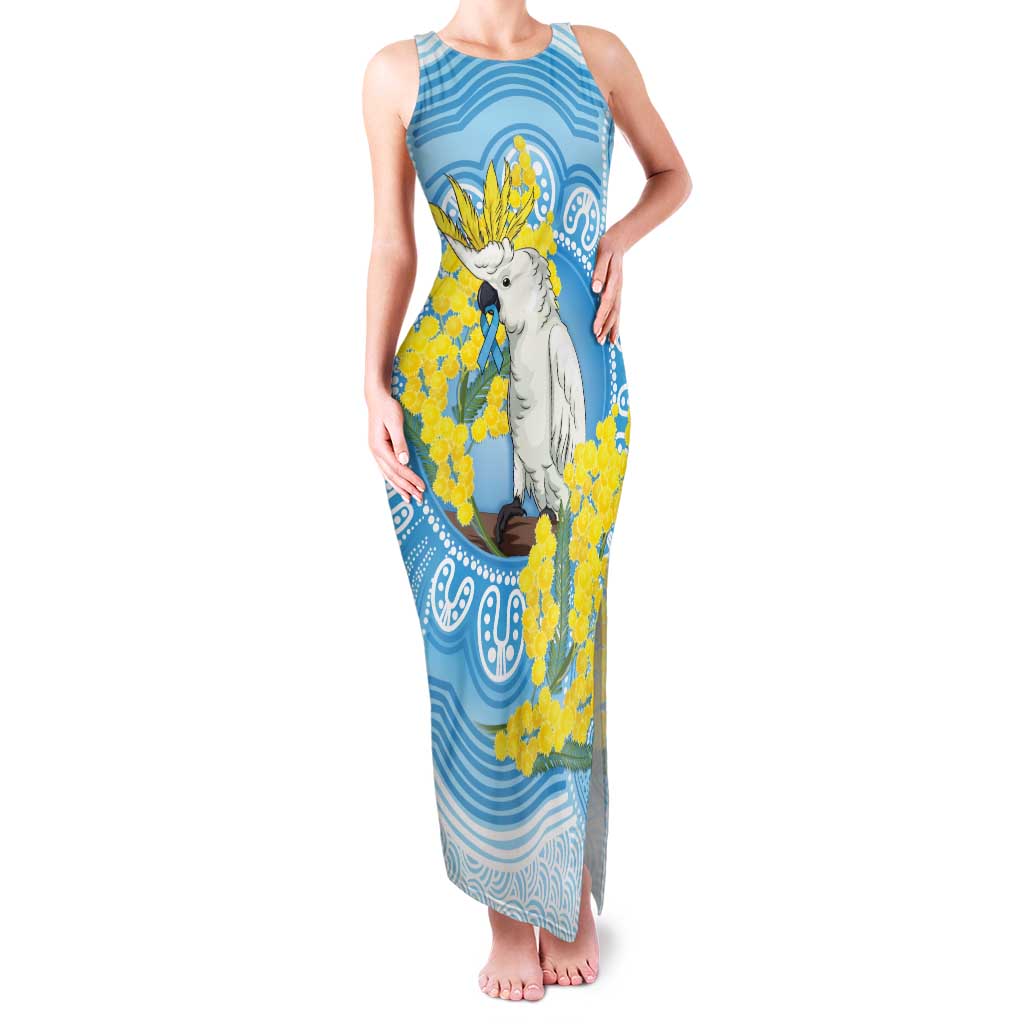 World Diabetes Day Australia Family Matching Tank Maxi Dress and Hawaiian Shirt Yellow-crested Cockatoo Golden Wattle Aboriginal - Aussie Hoodie