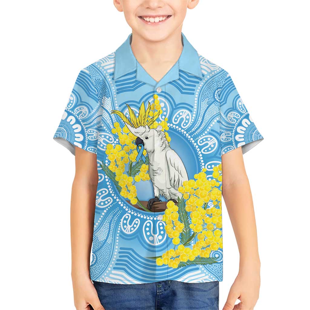 World Diabetes Day Australia Family Matching Tank Maxi Dress and Hawaiian Shirt Yellow-crested Cockatoo Golden Wattle Aboriginal - Aussie Hoodie