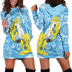 World Diabetes Day Australia Hoodie Dress Yellow-crested Cockatoo Golden Wattle Aboriginal - Aussie Hoodie