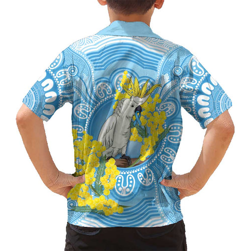 World Diabetes Day Australia Kid Hawaiian Shirt Yellow-crested Cockatoo Golden Wattle Aboriginal - Aussie Hoodie