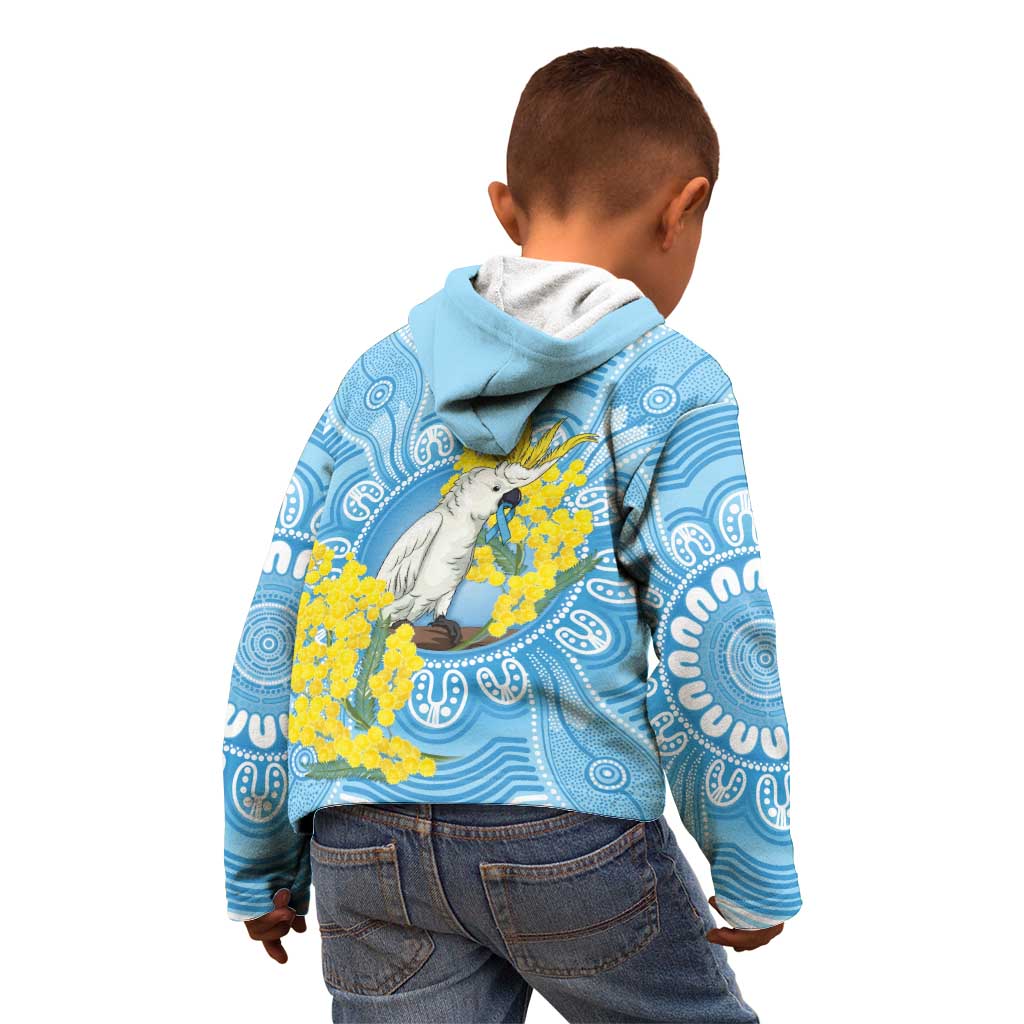 World Diabetes Day Australia Kid Hoodie Yellow-crested Cockatoo Golden Wattle Aboriginal - Aussie Hoodie