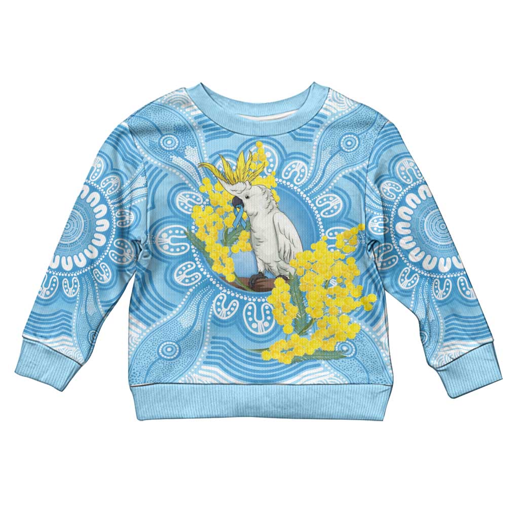 World Diabetes Day Australia Kid Ugly Christmas Sweater Yellow-crested Cockatoo Golden Wattle Aboriginal - Aussie Hoodie